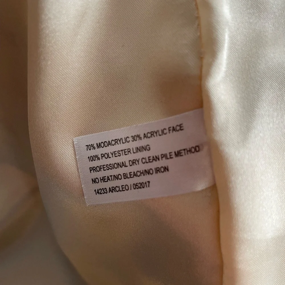 Fabulous Furs Faux Fur Vest in Cream and Gray - Picture 8 of 8